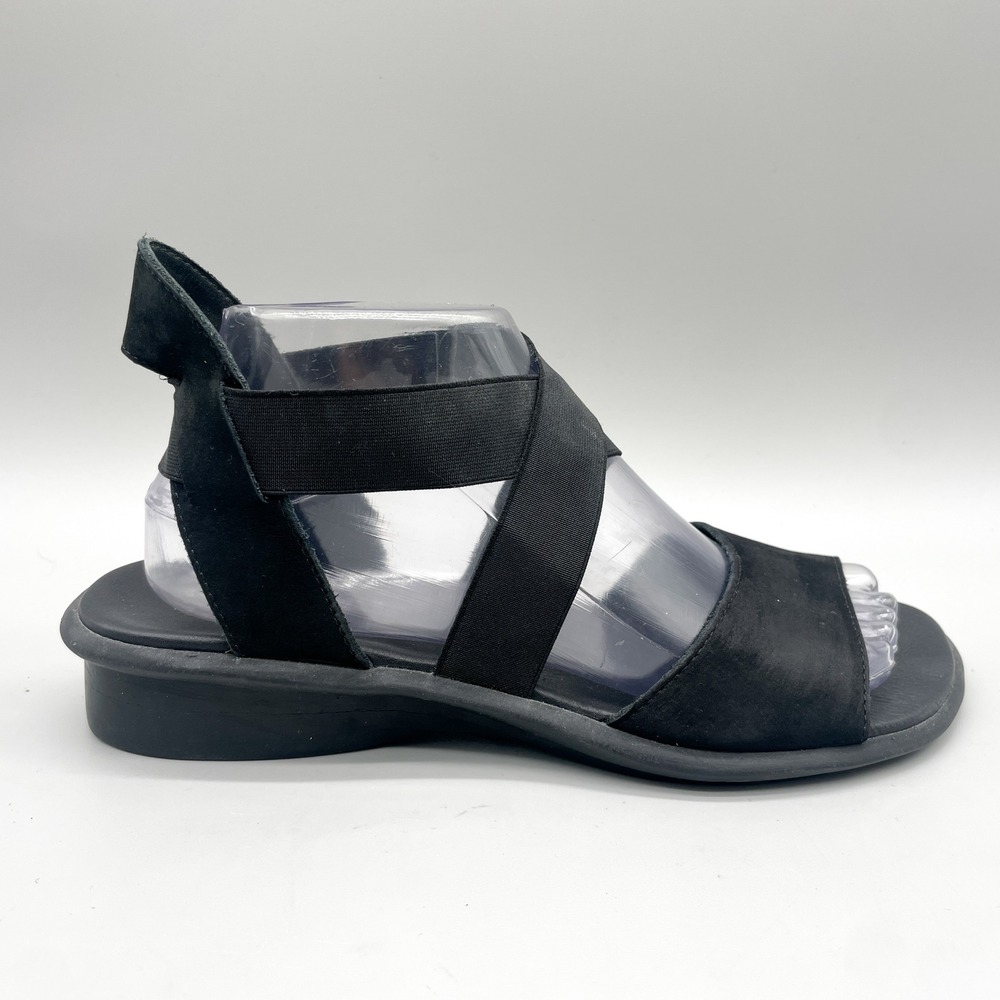 Arche Womens 40 9 Satia Cross Strap Sandals Black Nubuck Minimalist Gorpecore